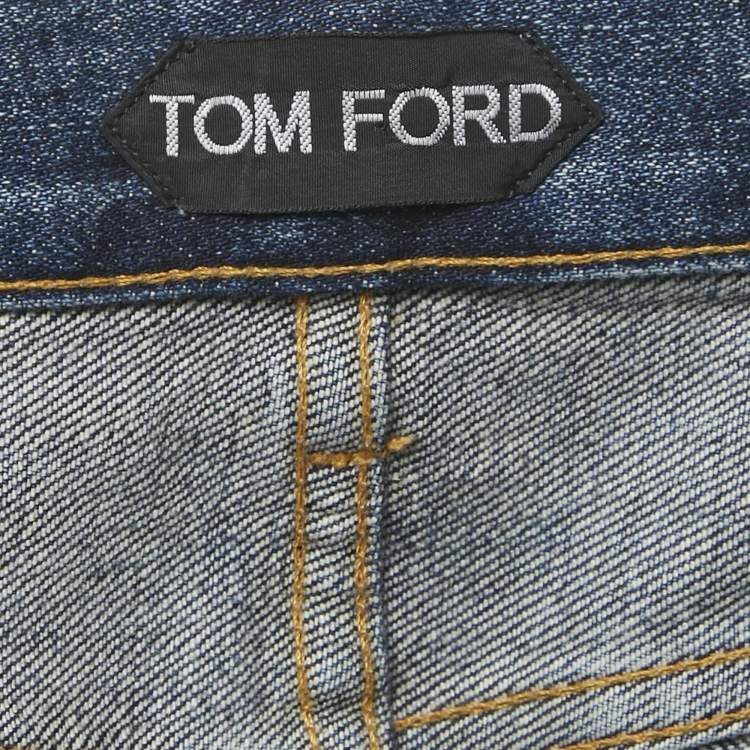 مملوكة مس بقًا Tom Ford Blue Washed Denim Slim Fit Jeans XL Waist 39"