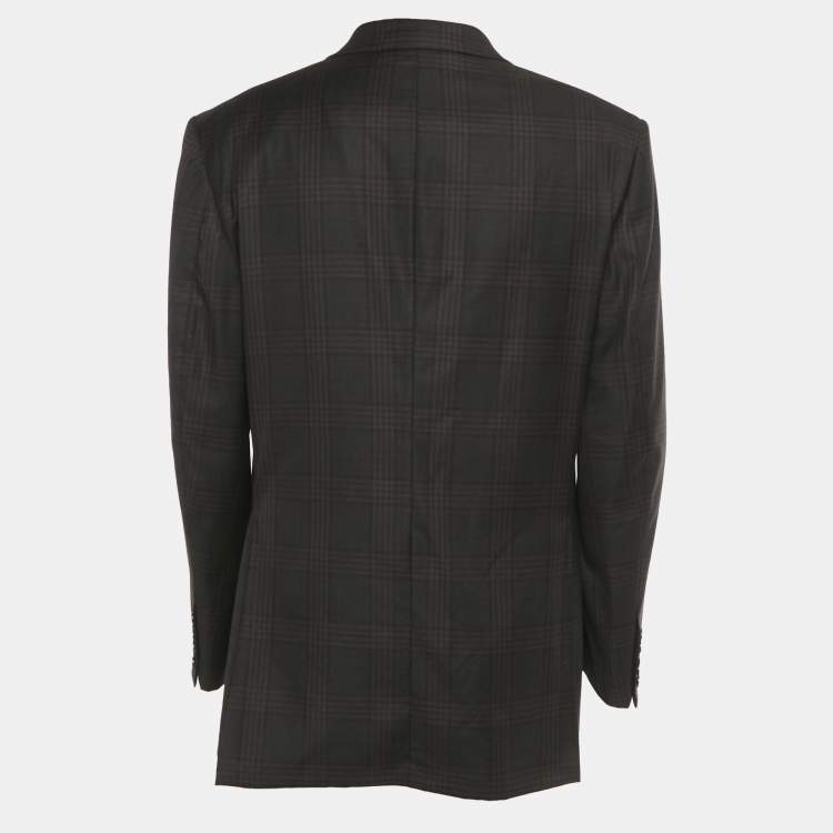 Pre Owned Tom Ford Brown Checkered Wool Single Breasted Blazer XXL 