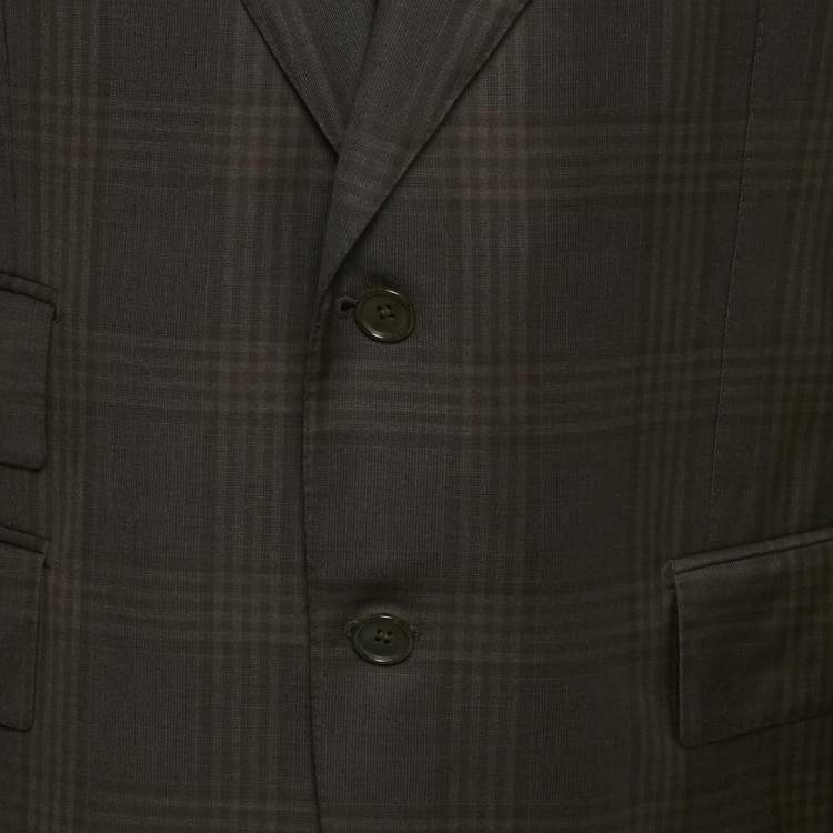 Pre Owned Tom Ford Brown Checkered Wool Single Breasted Blazer XXL 