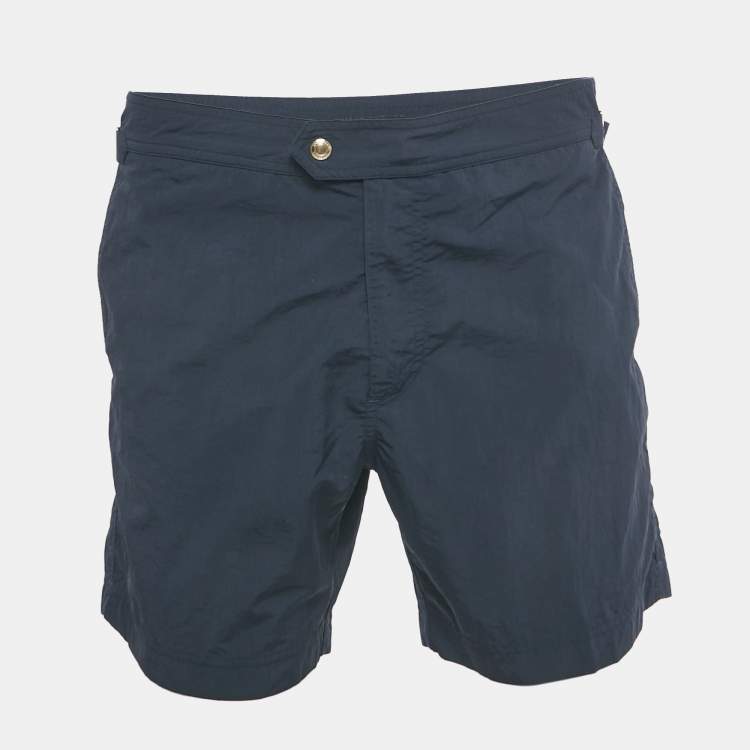 Pre Owned Tom Ford Navy Blue Nylon Shorts L