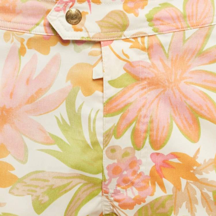 مملوكة مسبقًا Tom Ford Orange Floral Print Synthetic Swim Shorts M