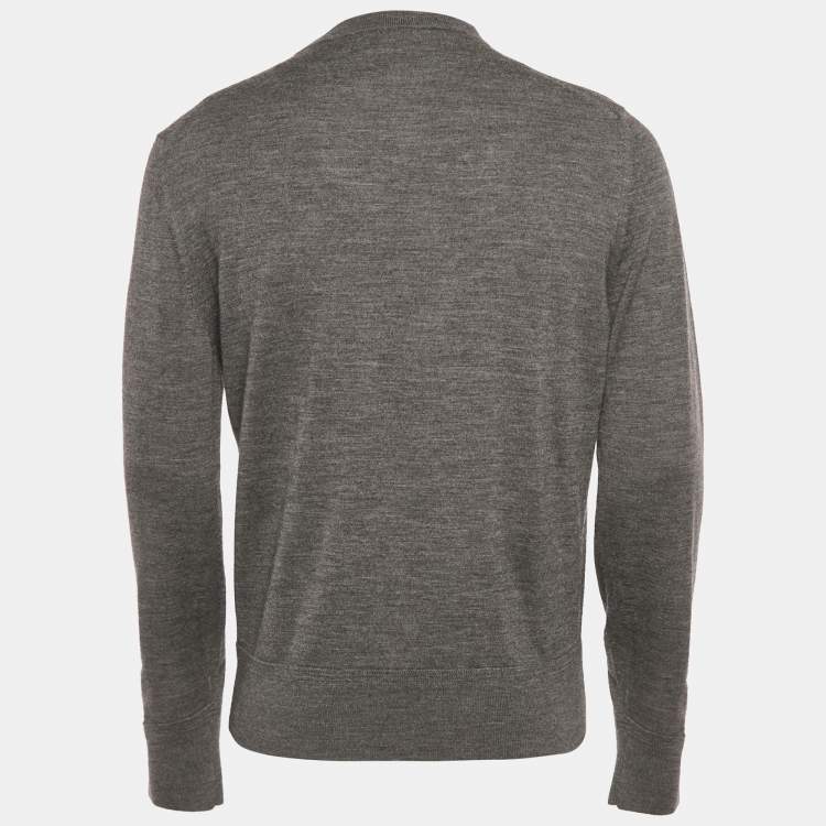 Pre Owned Tom Ford Grey Wool Knit Crewneck Sweater L