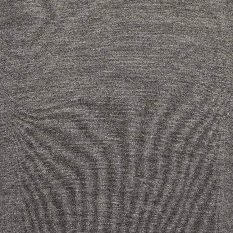 Pre Owned Tom Ford Grey Wool Knit Crewneck Sweater L
