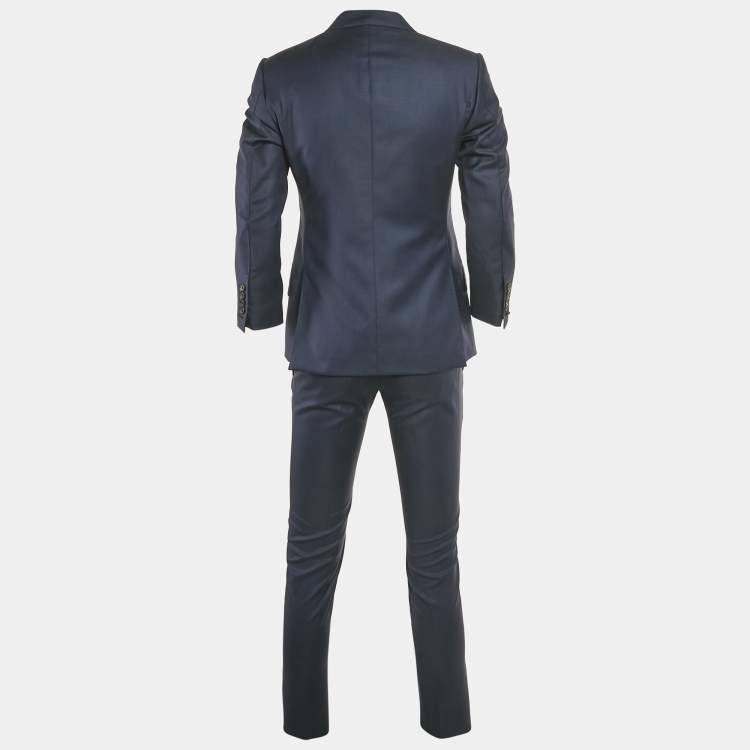 مملوكة مسبقًا Tom Ford Navy Blue Wool 3 Piece Suit Set S 