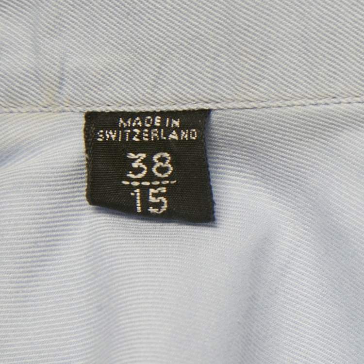 Pre Owned Tom Ford Blue Cotton Button Front Shirt S