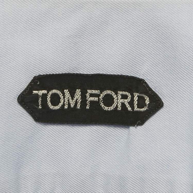 Pre Owned Tom Ford Blue Cotton Button Front Shirt S