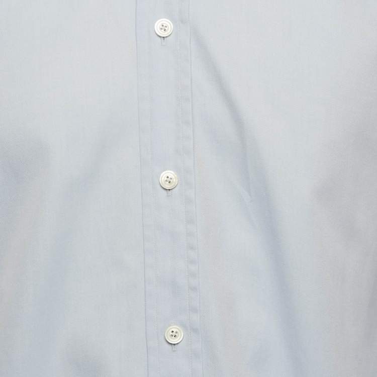 Pre Owned Tom Ford Blue Cotton Button Front Shirt S