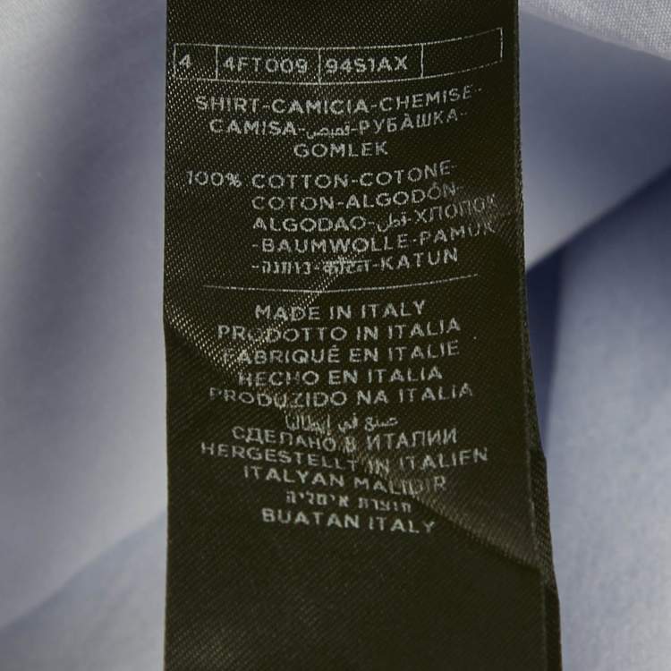 Pre Owned Tom Ford Blue Cotton Button Front Shirt M