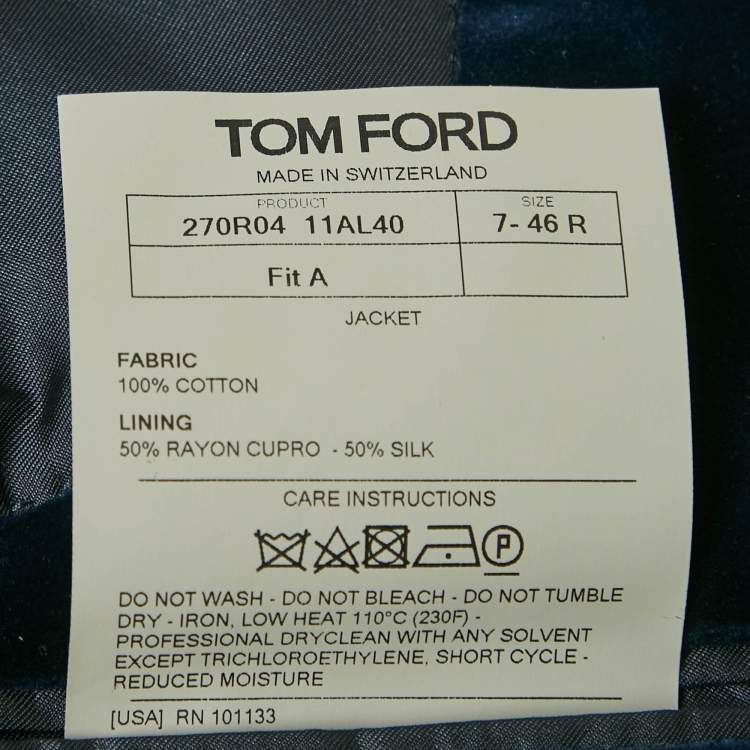 Pre Owned Tom Ford Blue Velvet Fit A Blazer S