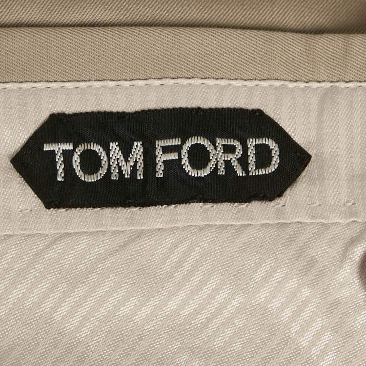 Pre Owned Tom Ford Beige Cotton Formal Trousers S