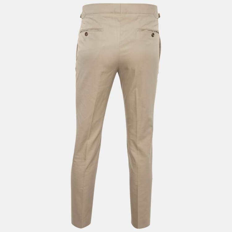 Pre Owned Tom Ford Beige Cotton Formal Trousers S