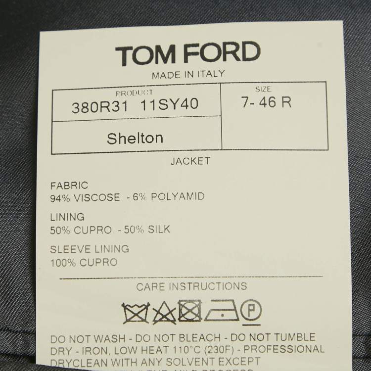 Pre Owned Tom Ford Teal Blue Basket Weave Shelton Blazer S