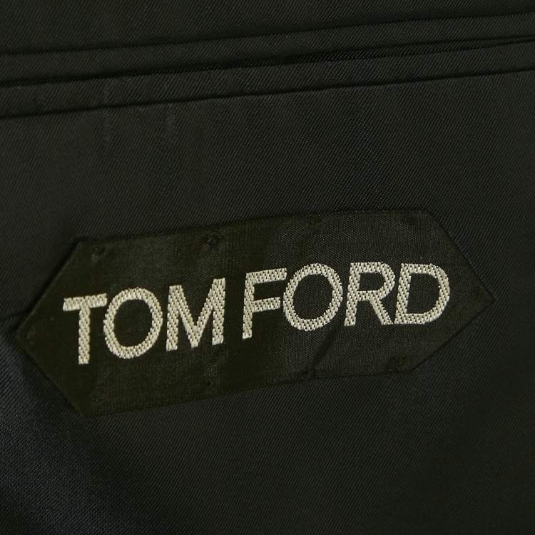 Pre Owned Tom Ford Teal Blue Basket Weave Shelton Blazer S