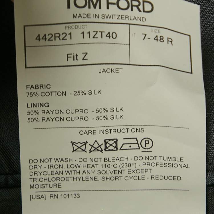 مملوكة مسبقًا Tom Ford Blue Patterned Velvet Fit Z Blazer M