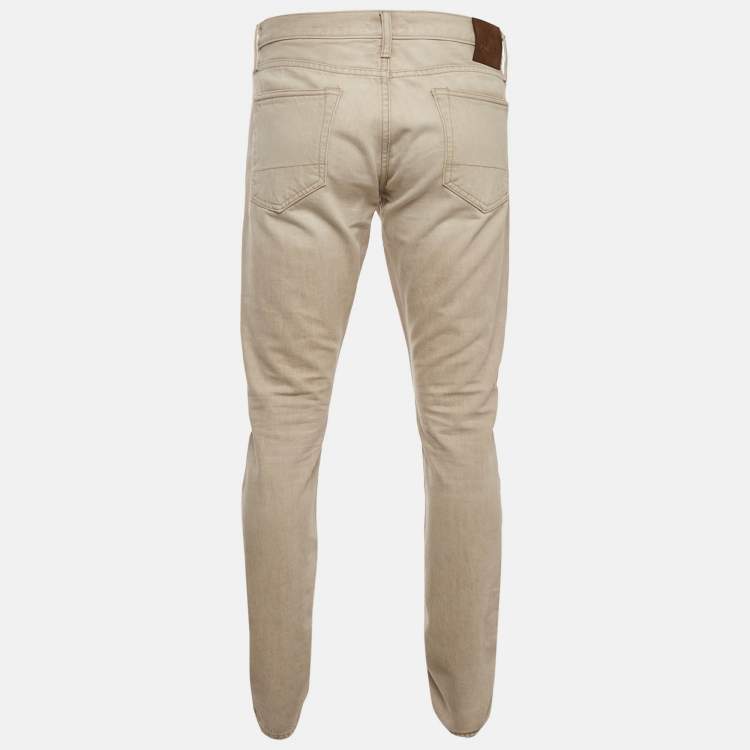 مملوكة مسبقًا Tom Ford Beige Denim Slim Fit Jeans L/Waist 34"