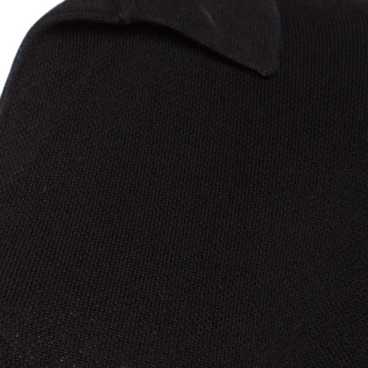 Pre Owned Tom Ford Black Tricot Knit Short Sleeve Polo T-Shirt XXL