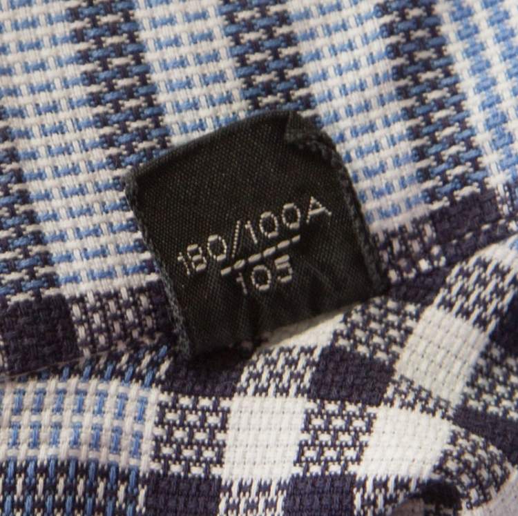 Pre Owned Tom Ford Blue Checked Cotton Long Sleeve Button Front Shirt XL