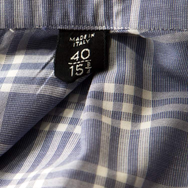مملوكة مسبقًا Tom Ford Blue and White Plaid Checked Cotton Long Sleeve Shirt M