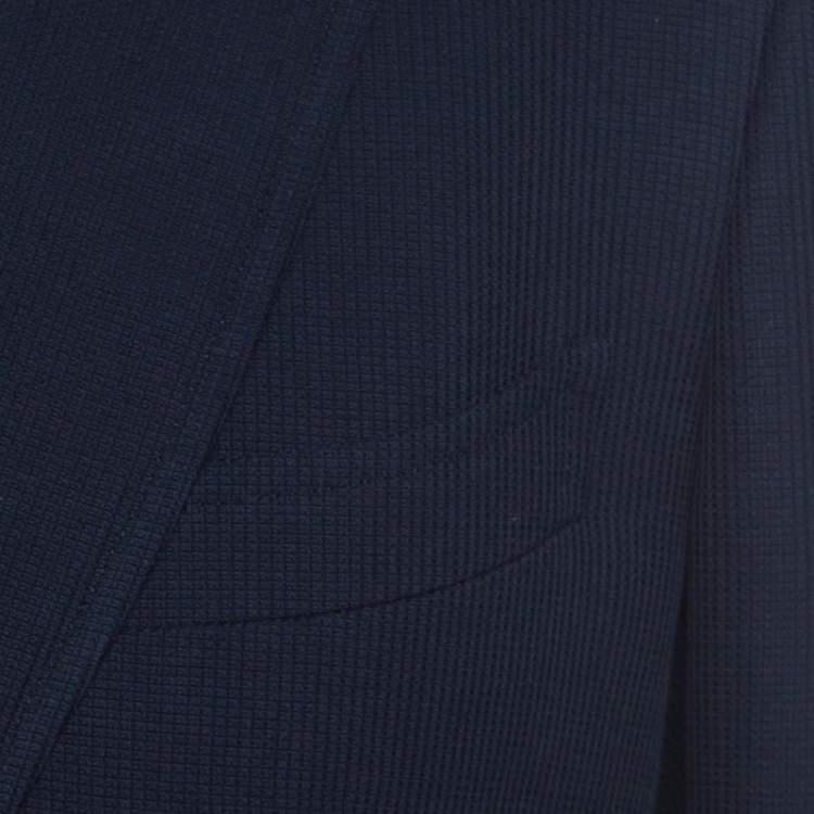 Pre Owned Tom Ford Navy Blue Waffle Textured Cotton Canvas Buckley Jacket L