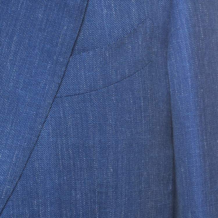 Pre Owned Tom Ford Blue Wool & Silk Blend Classic Fit Blazer L
