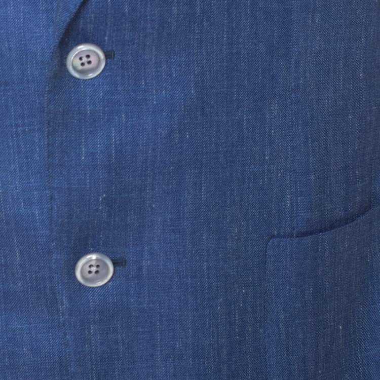 Pre Owned Tom Ford Blue Wool & Silk Blend Classic Fit Blazer L