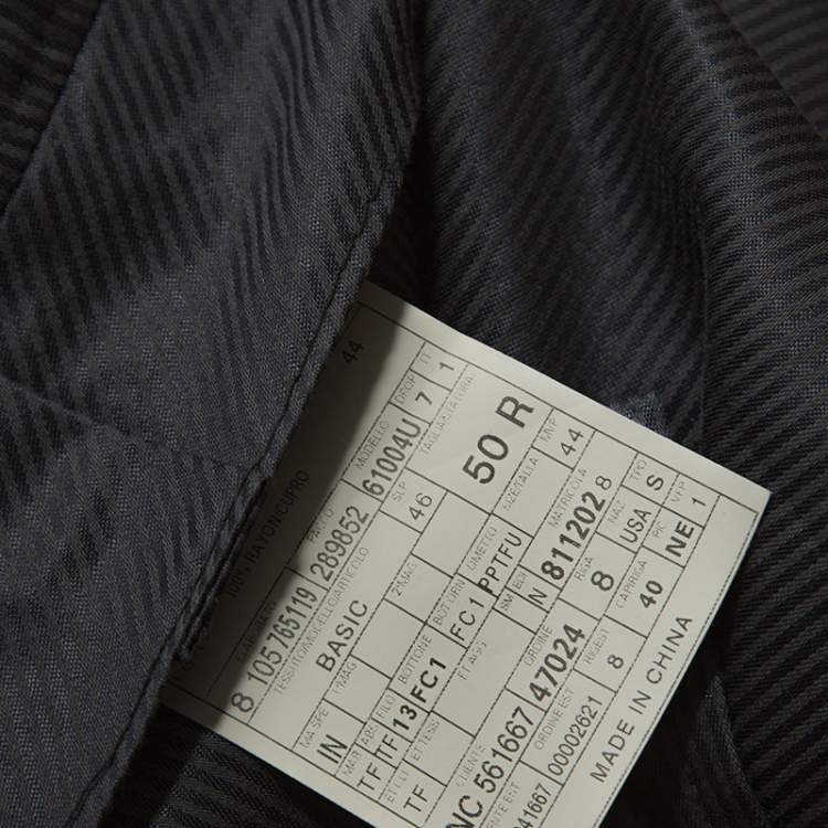 Pre Owned Tom Ford Grey Wool Waist Buckle Detail Regular Fit Trousers L