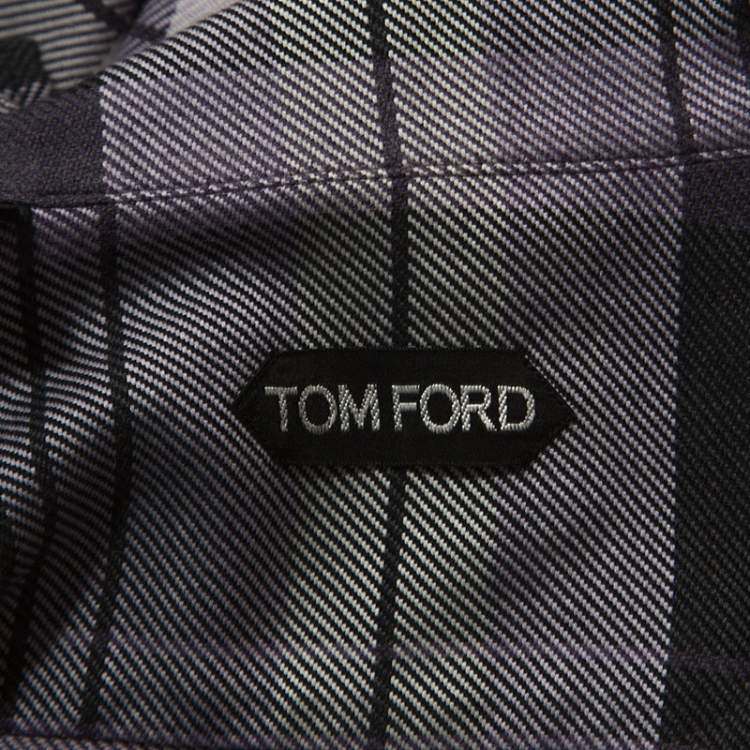 مملوكة مسبقًا Tom Ford Purple Checked Pattern Cotton Woven Shirt M