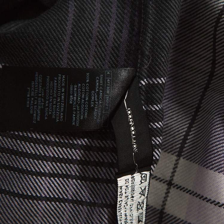 مملوكة مسبقًا Tom Ford Purple Checked Pattern Cotton Woven Shirt M