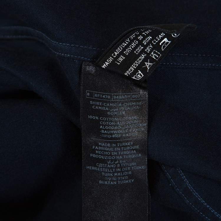 مملوكة مسبقًا Tom Ford Indigo Blue Dark Wash Denim Classic Fit Shirt L