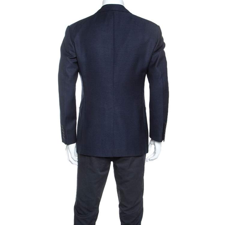 Pre Owned Tom Ford Navy Blue Wool And Silk Blend Blazer L