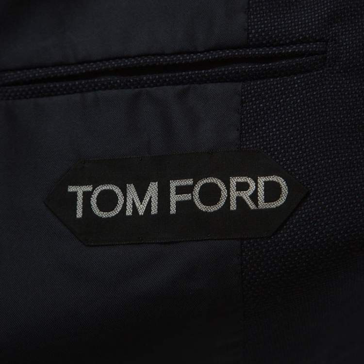 Pre Owned Tom Ford Navy Blue Wool And Silk Blend Blazer L