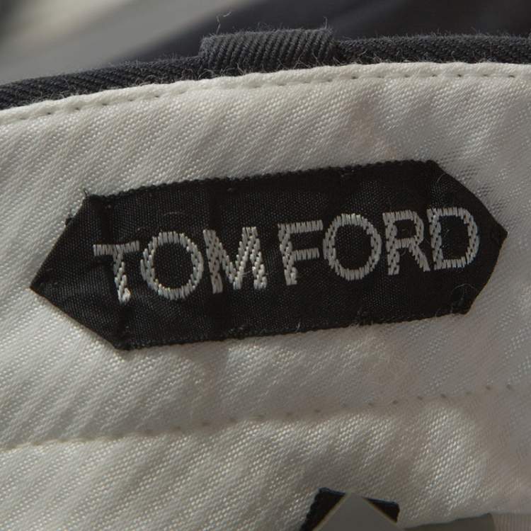 Pre Owned Tom Ford Navy Blue Cotton Tapered Shelton Pants XL