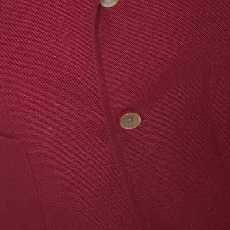Pre Owned Tom Ford Coral Pink Silk Woven Sport Coat L