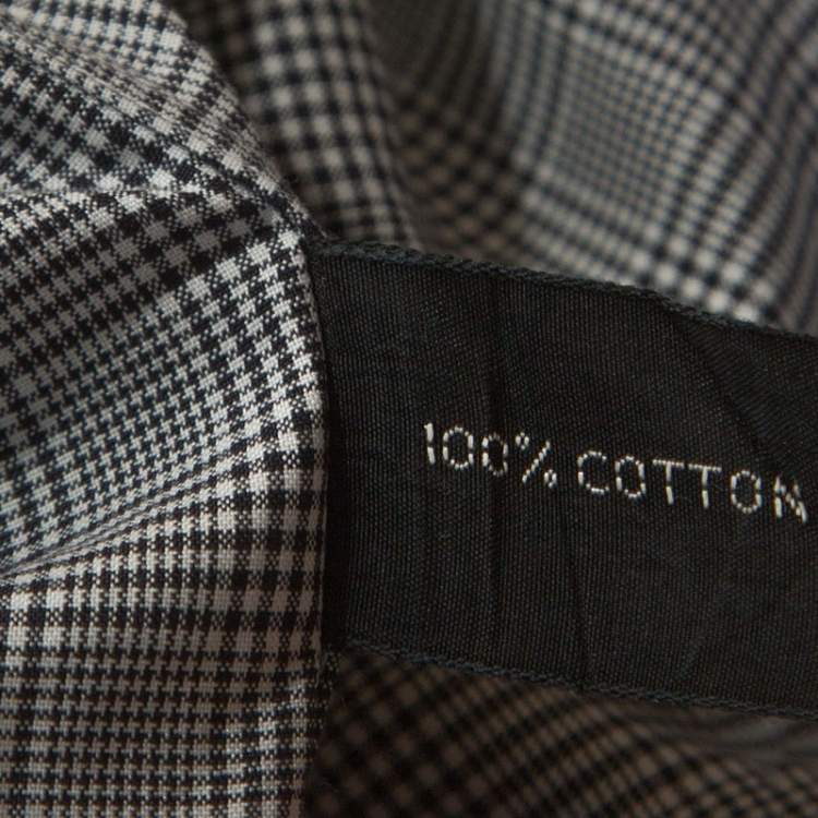Pre Owned Tom Ford Monochrome Glen Check Cotton Front Button Shirt M