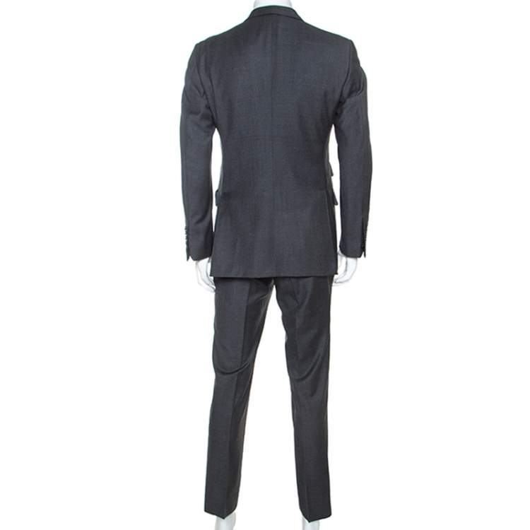Pre Owned Tom Ford Grey Wool Three Piece Suit L