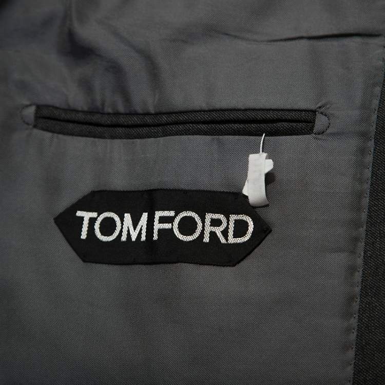 Pre Owned Tom Ford Grey Wool Three Piece Suit L