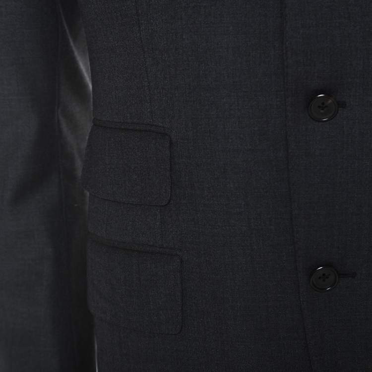 Pre Owned Tom Ford Grey Wool Three Piece Suit L