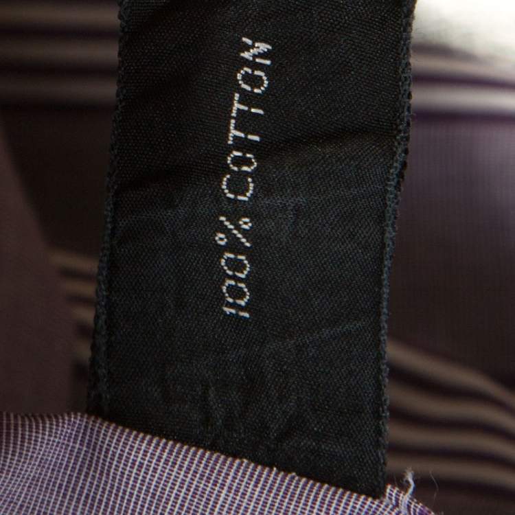 مملوكة مسبقًا Tom Ford Purple Striped Cotton Button Front Long Sleeve Shirt L