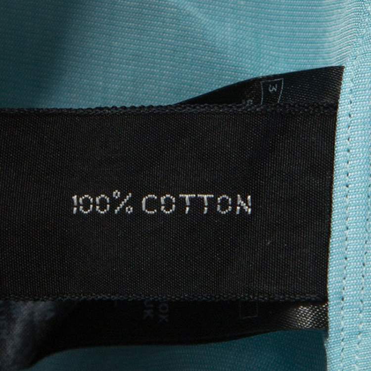 Pre Owned Tom Ford Turquoise Blue Pinpoint Cotton Classic Fit Shirt L