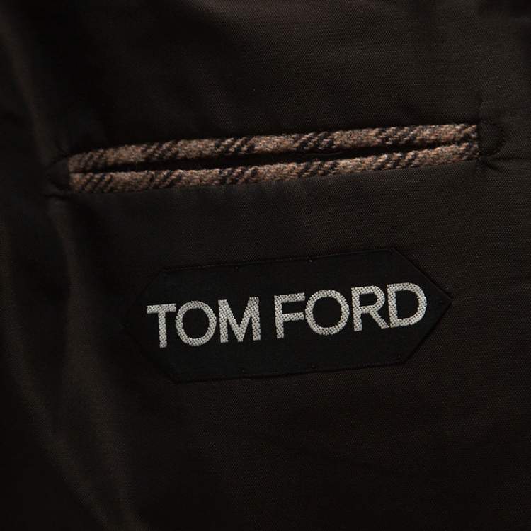 Pre Owned Tom Ford Brown Checked Wool Blazer XL