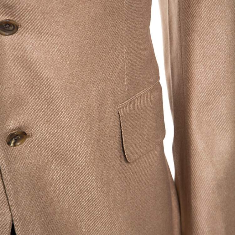 Pre Owned Tom Ford Beige Silk Cashmere Blend Blazer XL