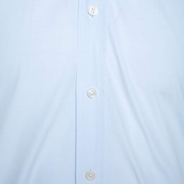 Pre Owned Tom Ford Light Blue Cotton Front Button Shirt M