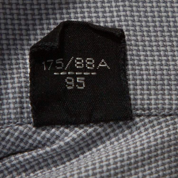 Pre Owned Tom Ford Grey Textured Cotton Button Front Long Sleeve Shirt M