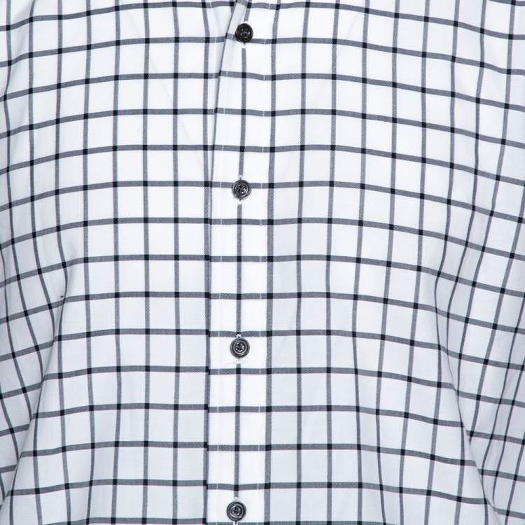 Pre Owned Tom Ford Black & White Checked Cotton Long Sleeve Shirt XL