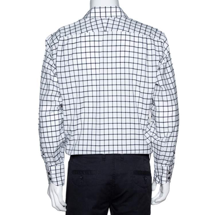 Pre Owned Tom Ford Black & White Checked Cotton Long Sleeve Shirt XL