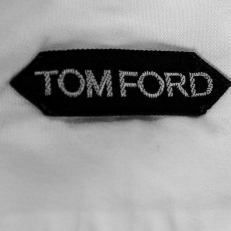 Pre Owned Tom Ford White Cotton Double Cuff Long Sleeve Shirt XL