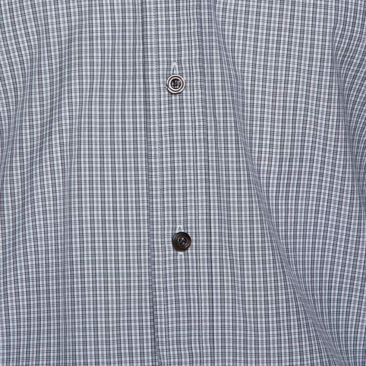 Pre Owned Tom Ford Monochrome Checked Cotton Long Sleeve Shirt M