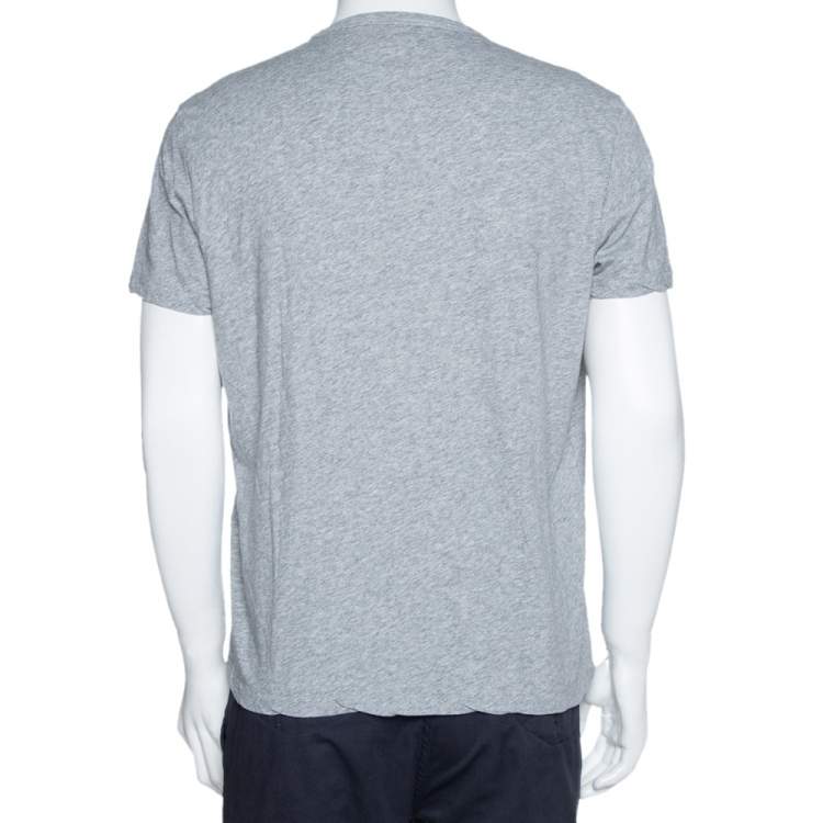 Pre Owned Tom Ford Grey Marl Jersey Cotton V Neck T-Shirt L