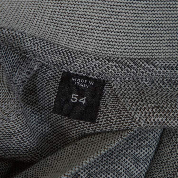 Pre Owned Tom Ford Grey Cotton Blend Pique Knit Polo T-Shirt L