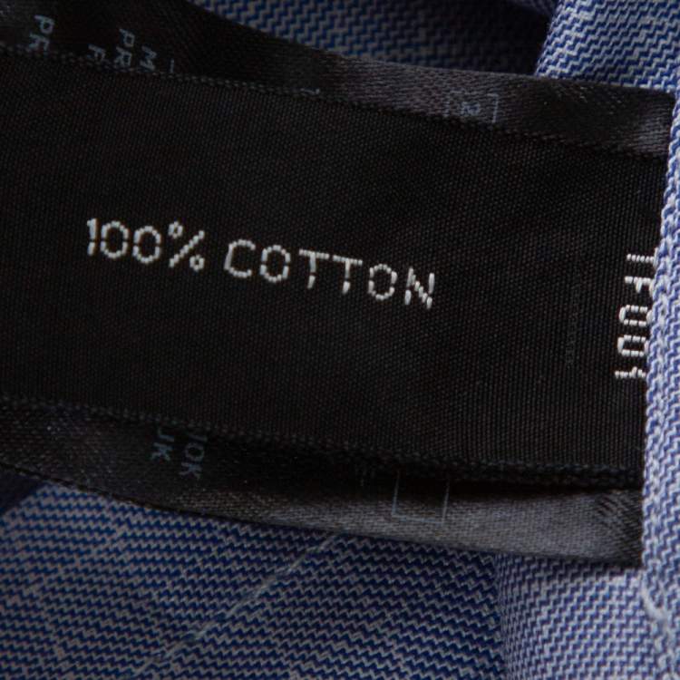 Pre Owned Tom Ford Blue Check Patterned Cotton Long Sleeve Shirt XXL